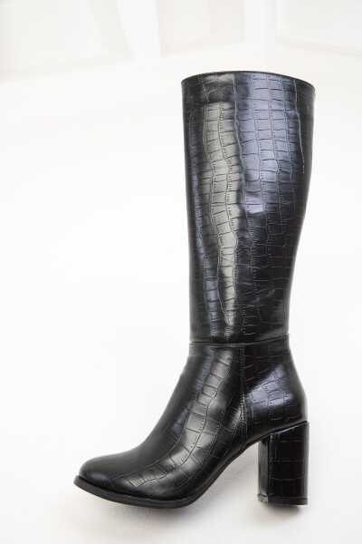 Black Crocodile Women's Boots - 4