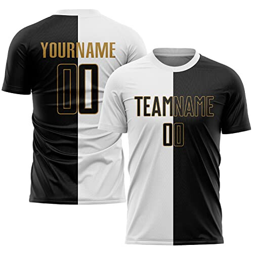 Black Custom Soccer Jerseys for Men Women Youth Kids, Personalized Soccer Jersey Printed Name Number Logo Mens Clothing - 2