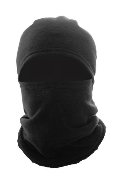 Black Fleece Snow Mask Thermal Winter Fleece Hat Beanie Neck Gaiter Motorbike Helmet Beanie Unisex Balaclava - 1