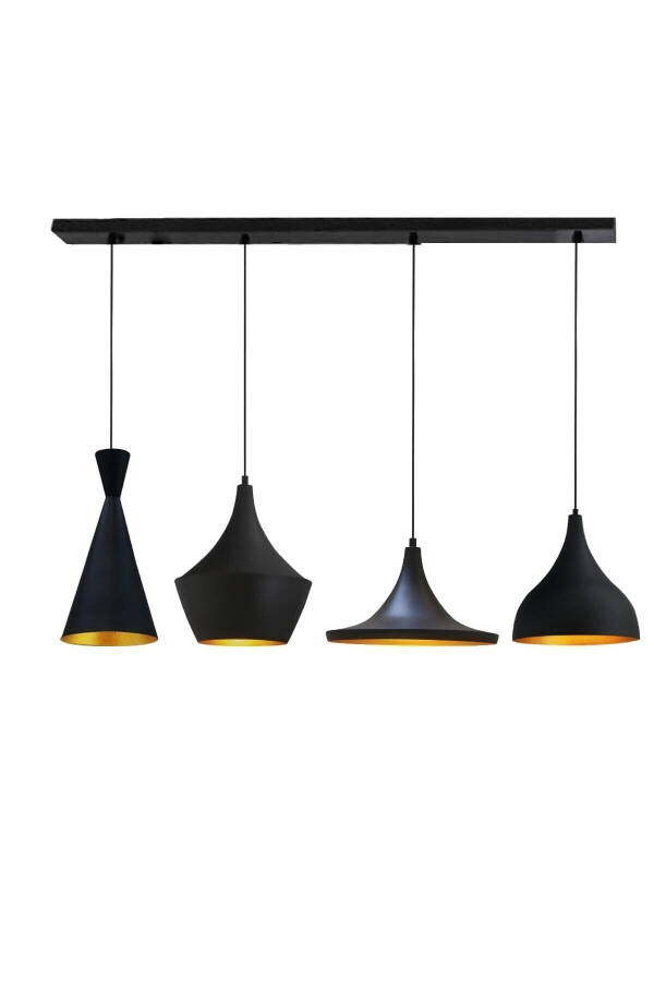 Black Four-Light Magna Chandelier Pendant Dining Tabletop Indoor Bakery Office Shop Modern Restaurant - 32