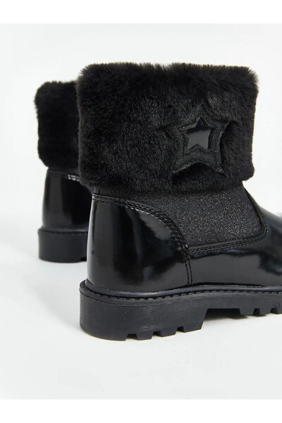 Black fur-lined girls' boots - 1