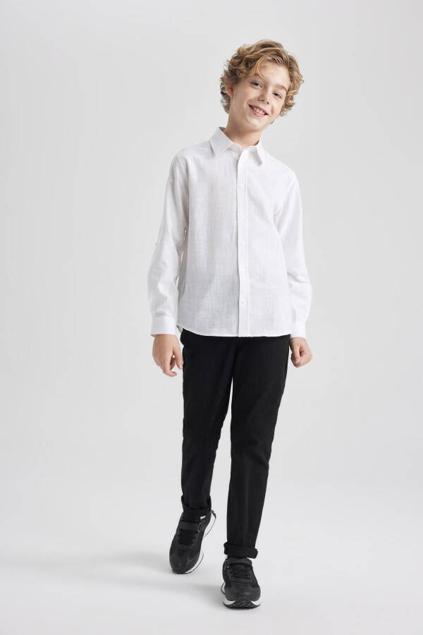 Black Gabardine Trousers for Boys X4224a622sm - 9