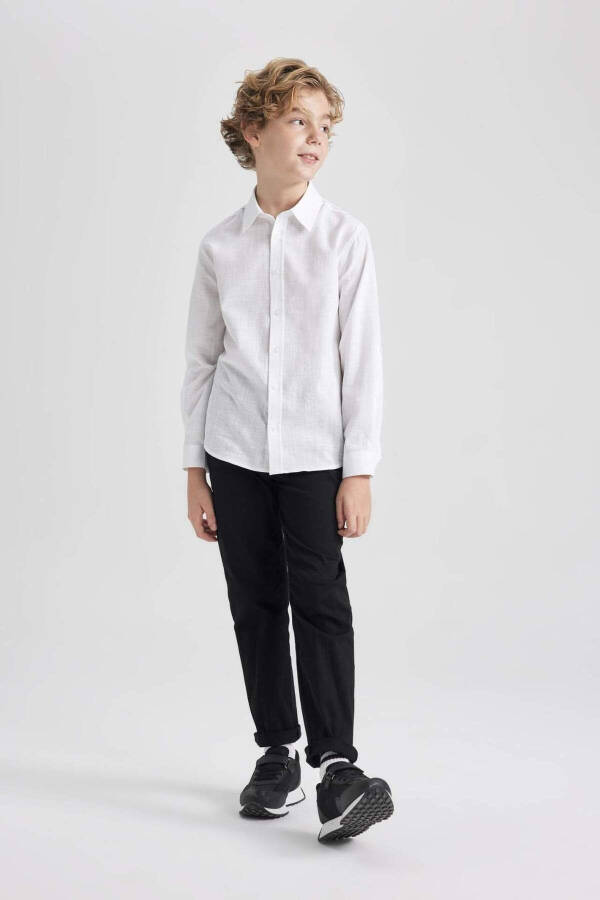 Black Gabardine Trousers for Boys X4224a622sm - 2