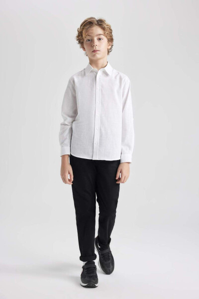 Black Gabardine Trousers for Boys X4224a622sm - 3