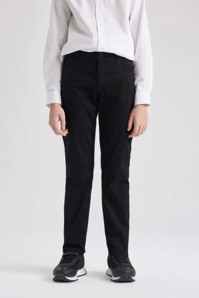 Black Gabardine Trousers for Boys X4224a622sm - 5