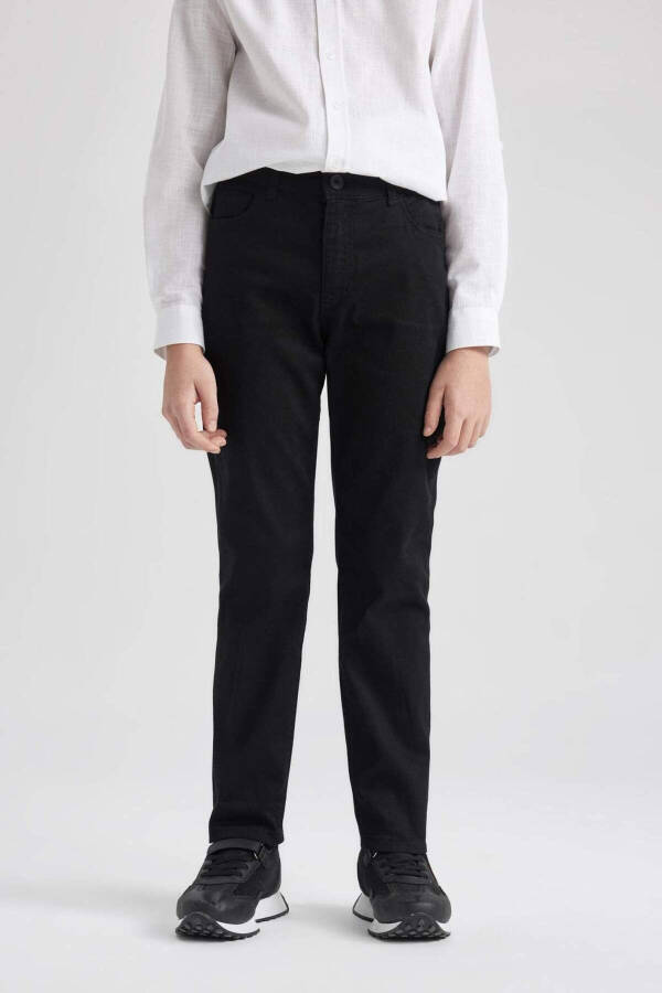 Black Gabardine Trousers for Boys X4224a622sm - 5