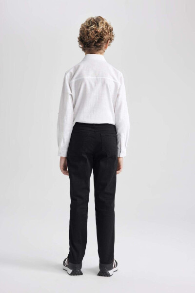 Black Gabardine Trousers for Boys X4224a622sm - 7