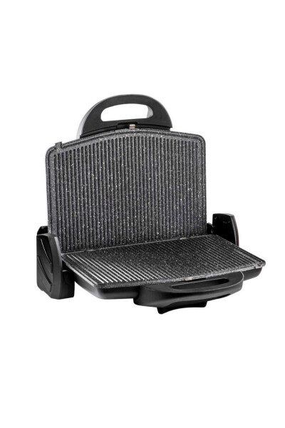 Black Grill and Toaster with Granite Waffle and Smooth Plates - 6