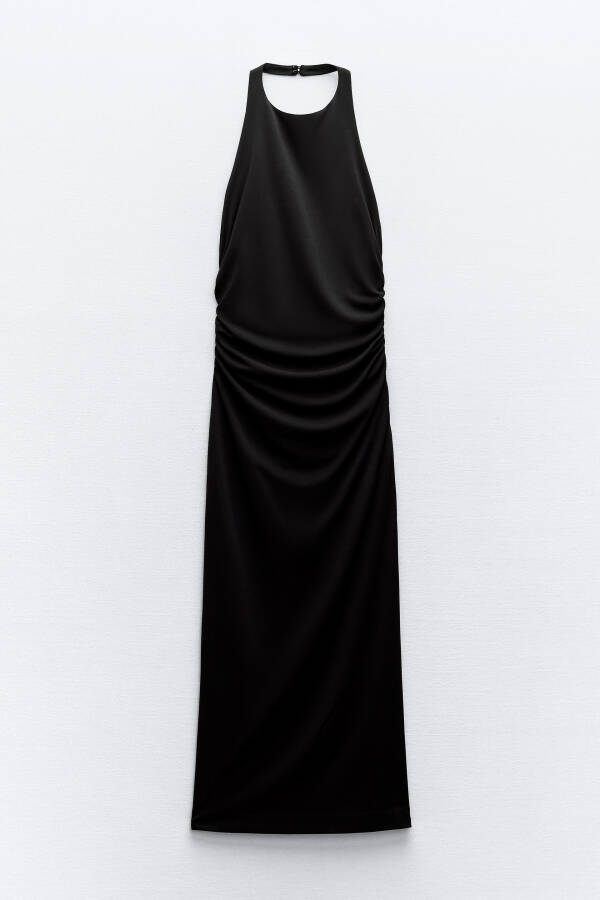 Black Halter Neck Backless Dress - 9