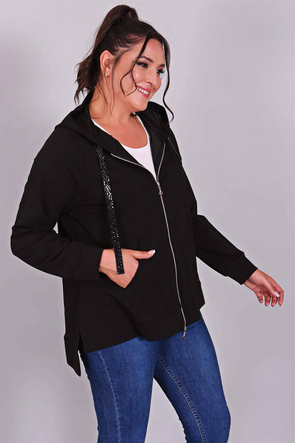 Black Hoodie with Pocket - 7