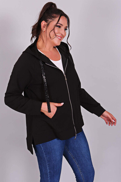 Black Hoodie with Pocket - 3