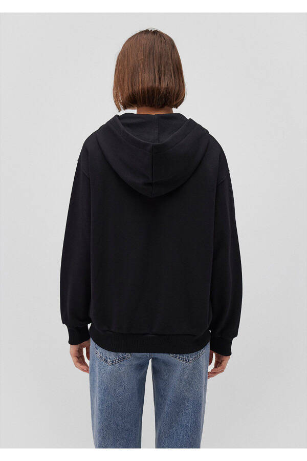 Black Hoodie with Zipper and Logo Print 1s10178-900 - 28