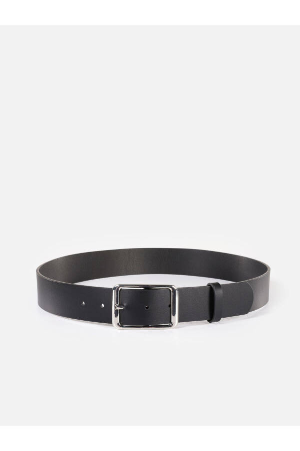 Black leather belt - 1