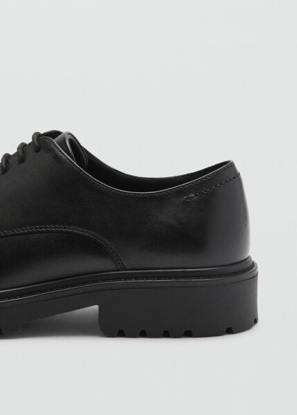 Black leather blucher shoes - 3