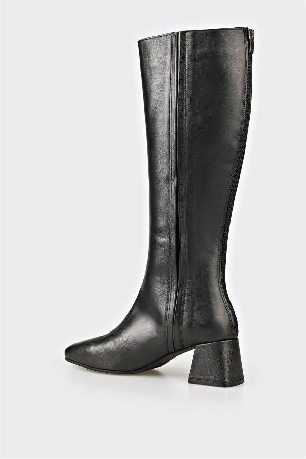 Black leather women's boots - 3