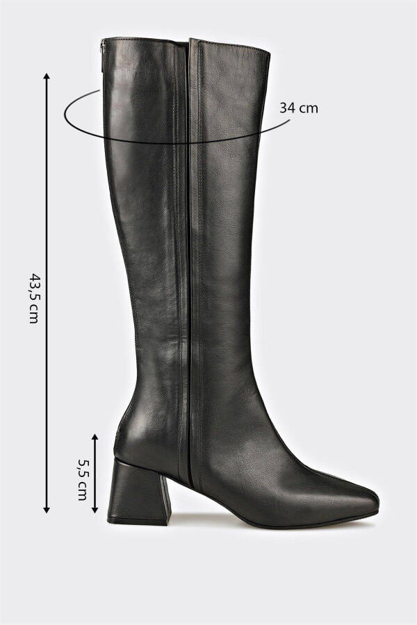 Black leather women's boots - 5