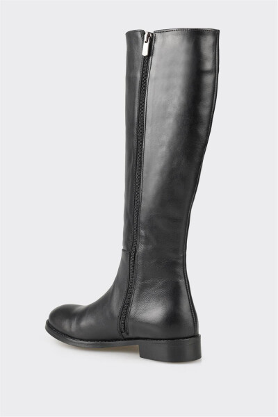 Black leather women's boots - 3