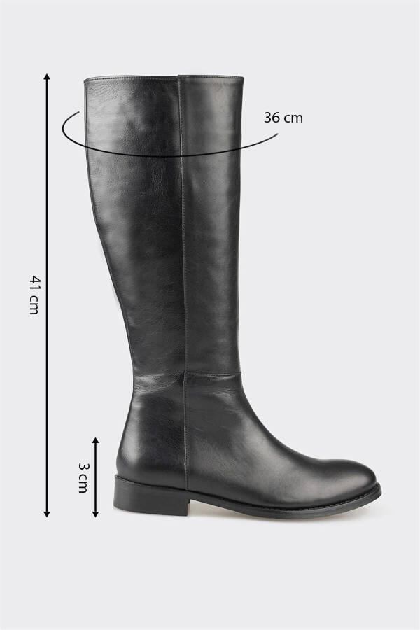 Black leather women's boots - 5