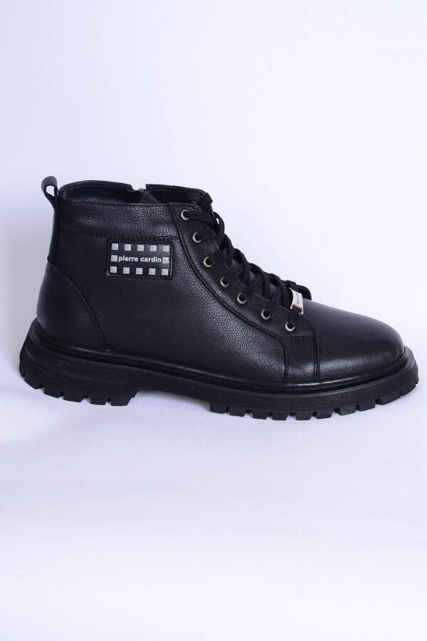 Black men's leather boots - 1