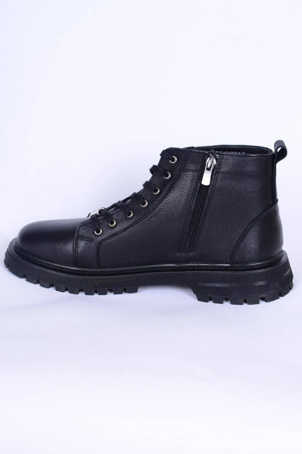 Black men's leather boots - 3