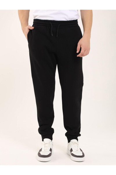 Black Men's Oversize Cotton Casual Sweatpants - 103762 - 6