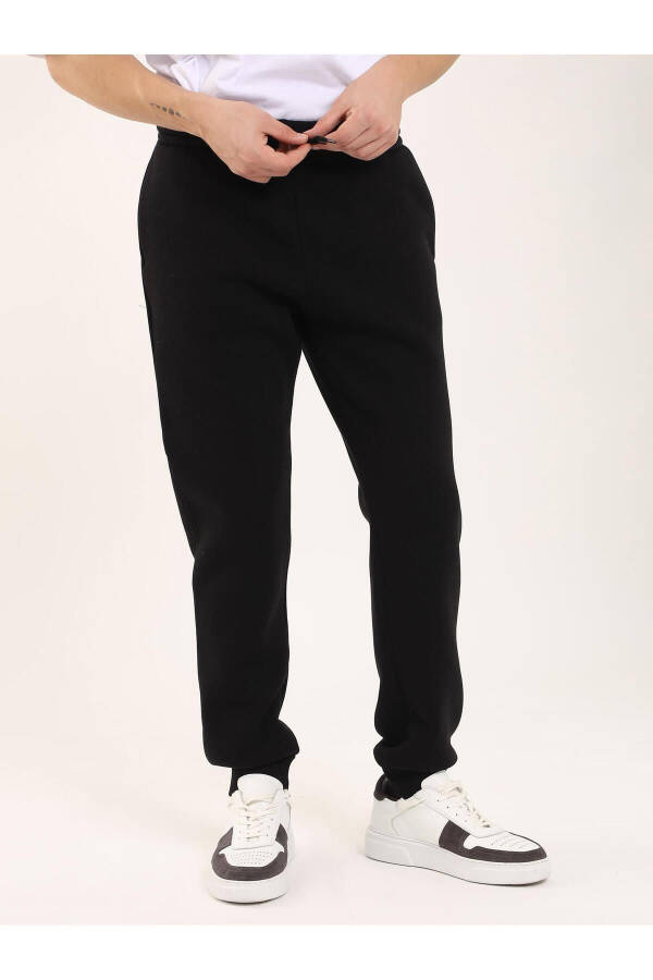 Black Men's Oversize Cotton Casual Sweatpants - 103762 - 7