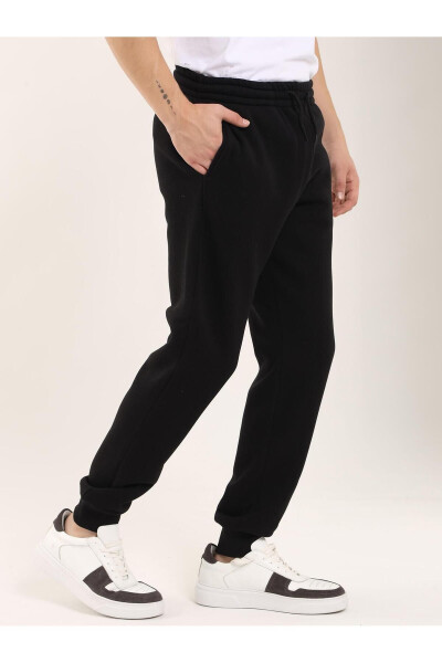 Black Men's Oversize Cotton Casual Sweatpants - 103762 - 8