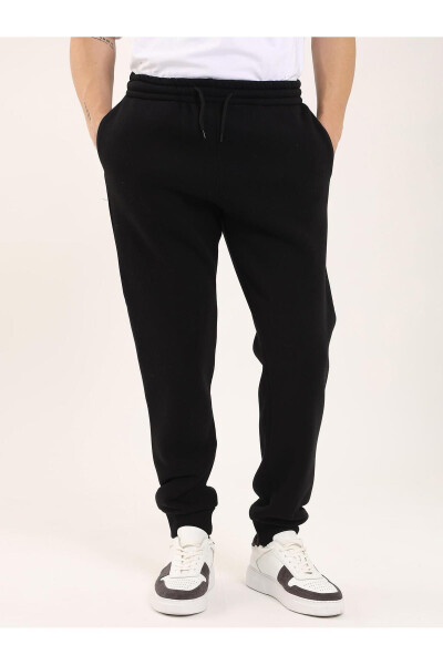 Black Men's Oversize Cotton Casual Sweatpants - 103762 - 9