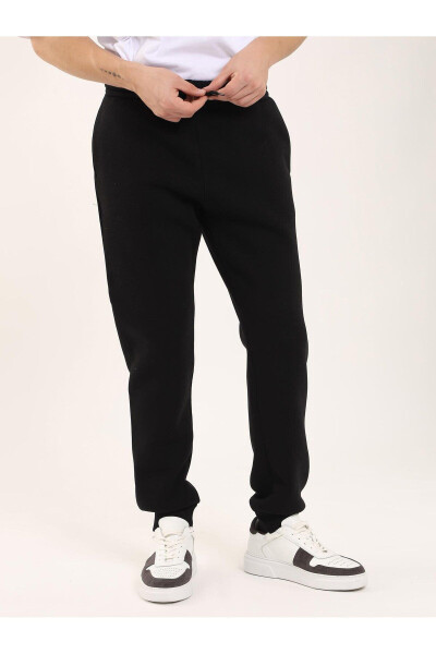 Black Men's Oversize Cotton Casual Sweatpants - 103762 - 1