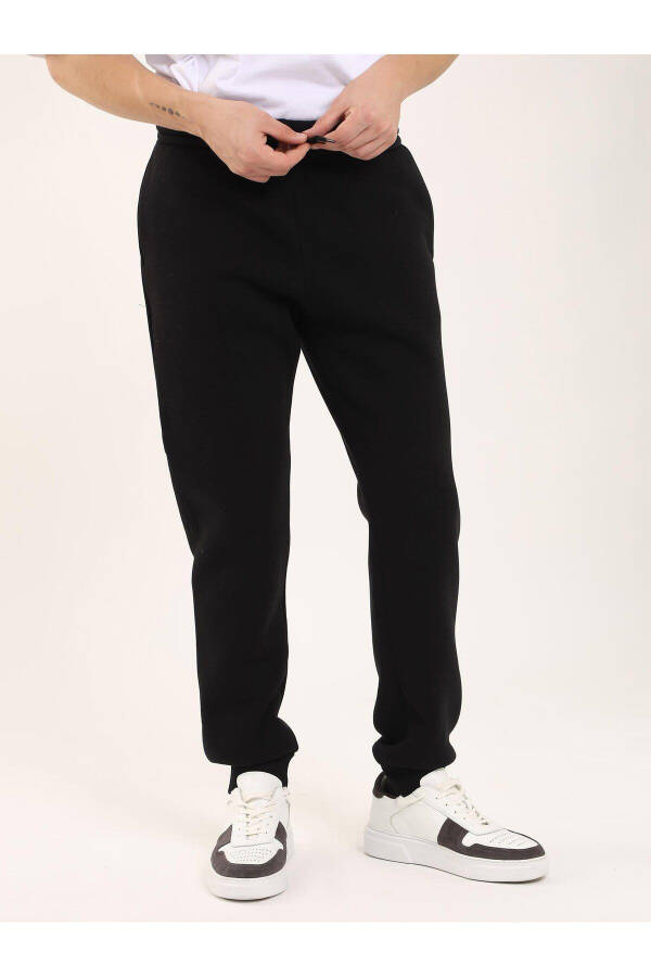 Black Men's Oversize Cotton Casual Sweatpants - 103762 - 1