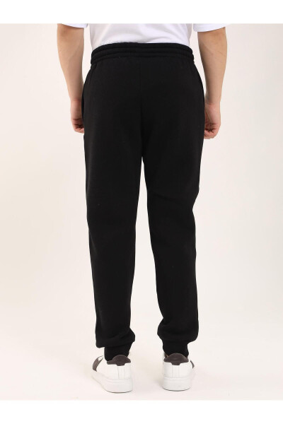 Black Men's Oversize Cotton Casual Sweatpants - 103762 - 5