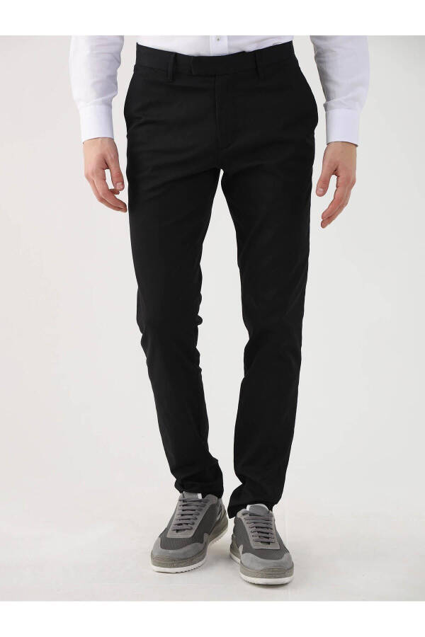 Black Men's Plain Casual Pants - 95282 - 10