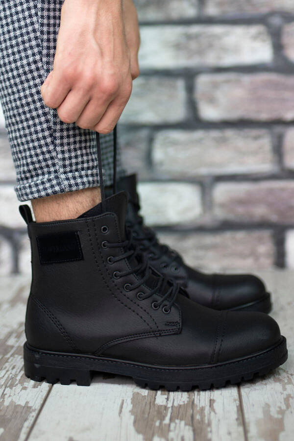 Black Men's Zipper Boots - 9