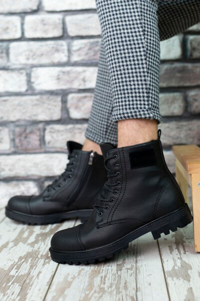 Black Men's Zipper Boots - 10