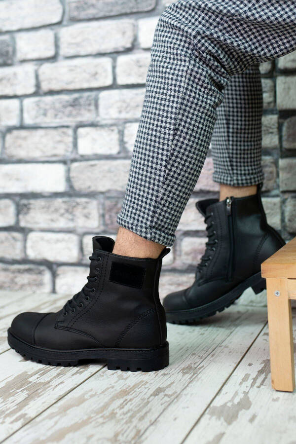 Black Men's Zipper Boots - 11