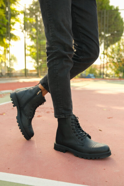 Black Men's Zipper Boots - 3