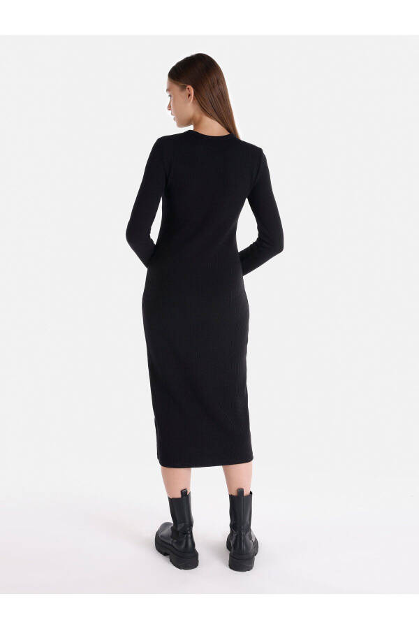 Black midi dress for women - 2