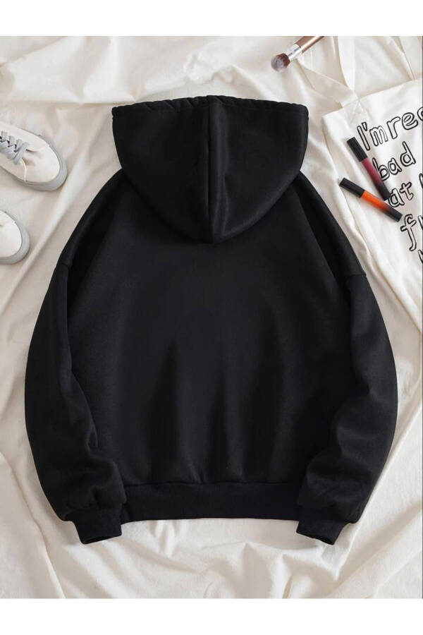 Black Minimal Heart Printed Kids Hoodie - 8