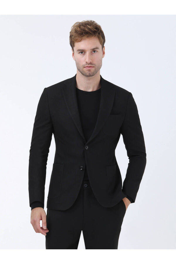 Black Modern Fit Jacket - 7