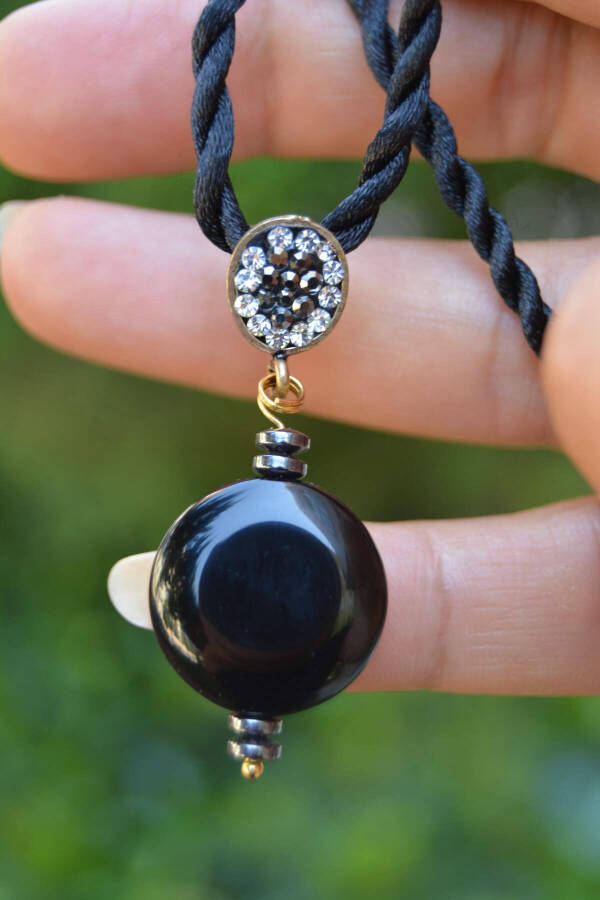 Black Onyx Natural Stone Necklace for Women - 1