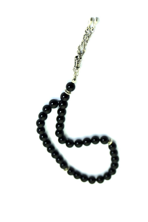 Black Onyx Natural Stone Prayer Beads Gift for Men - 1