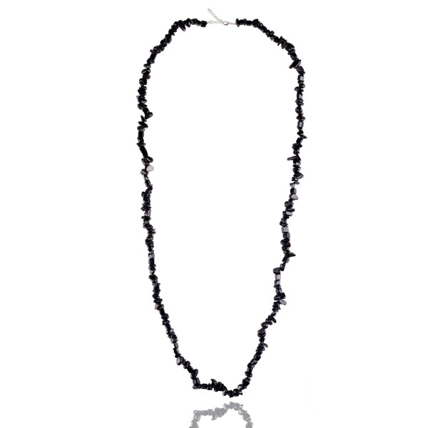 Black Onyx Natural Stone Short and Long Necklace for Women - 2