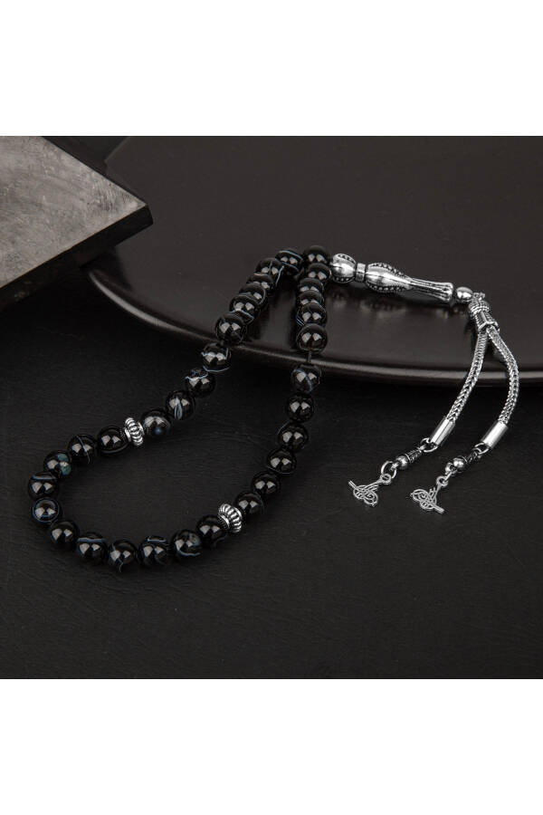 Black Onyx Prayer Beads (33 beads - 8mm) - 4