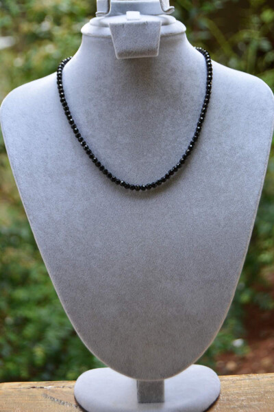 Black Onyx Stone Necklace for Women - 1