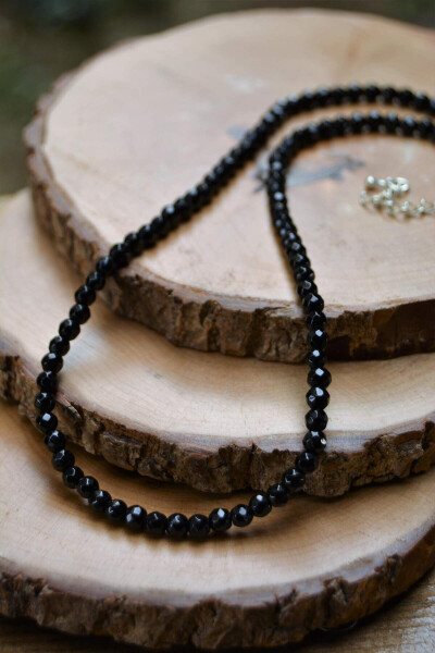 Black Onyx Stone Necklace for Women - 2