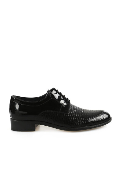 Black Patent Leather Lace-Up Men's Classic Shoes - 1