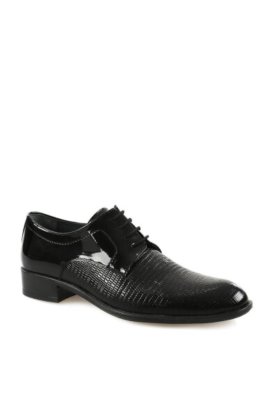 Black Patent Leather Lace-Up Men's Classic Shoes - 2