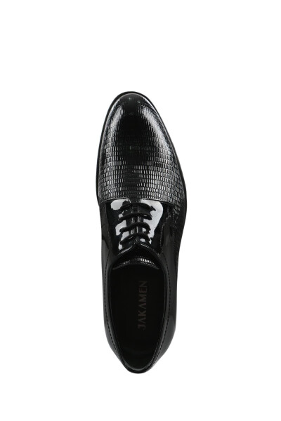 Black Patent Leather Lace-Up Men's Classic Shoes - 5