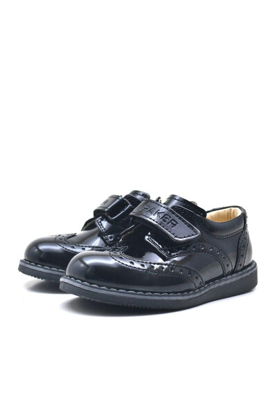 Black Patent Leather Velcro Everyday Baby Boy Shoes - 15