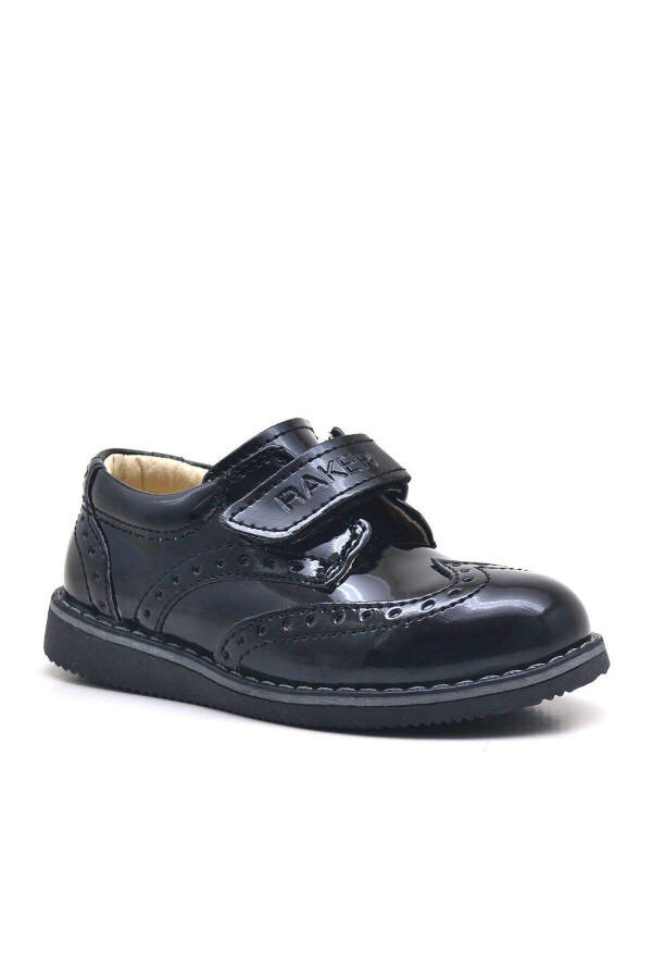 Black Patent Leather Velcro Everyday Baby Boy Shoes - 1